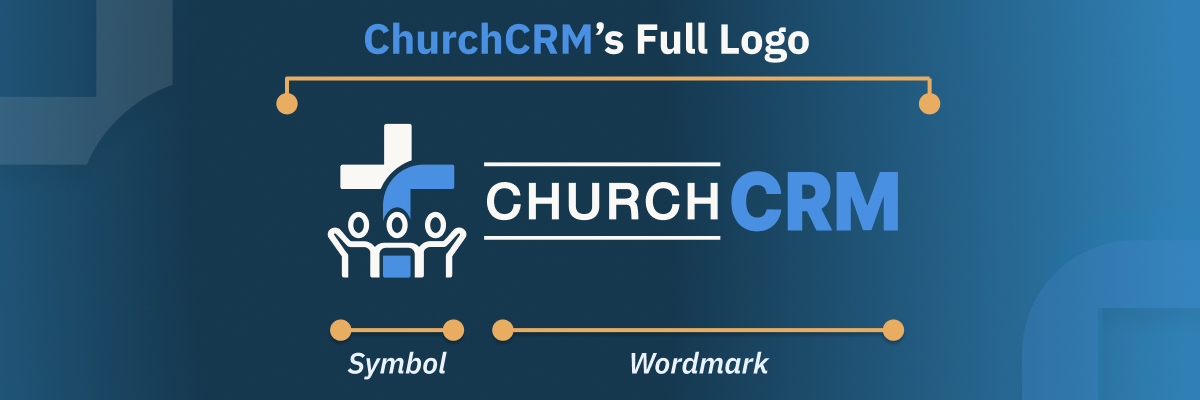 The ChurchCRM symbol plus the wordmark combine to form the full logo