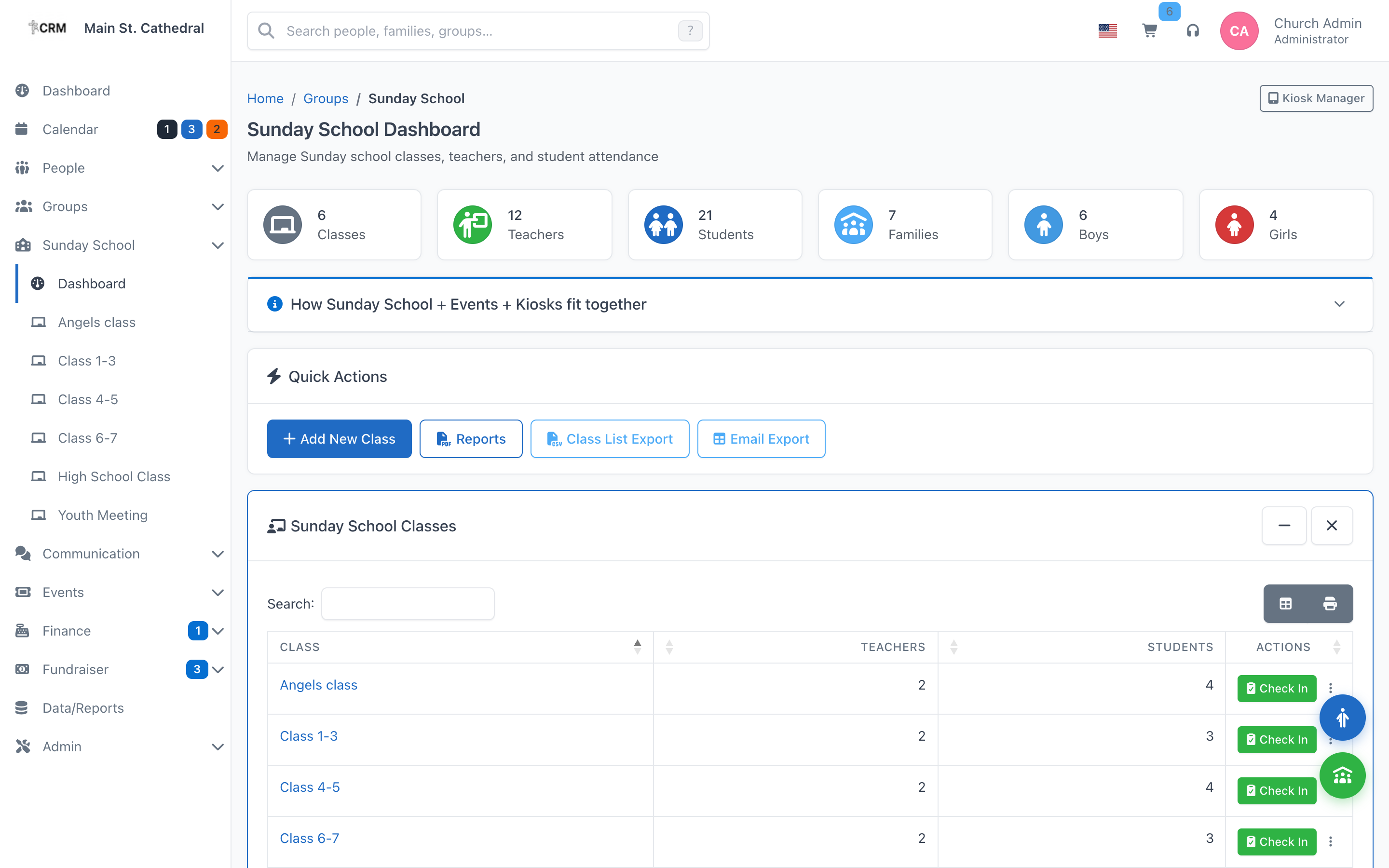 Sunday School — ChurchCRM